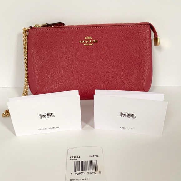 NWT COACH F73044 LARGE WRISTLET WITH GOLD CHAIN - Picture 8 of 8